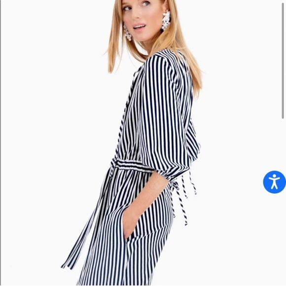 MDS Stripes Blue and White Striped Garden Midi Dress - Picture 4 of 10